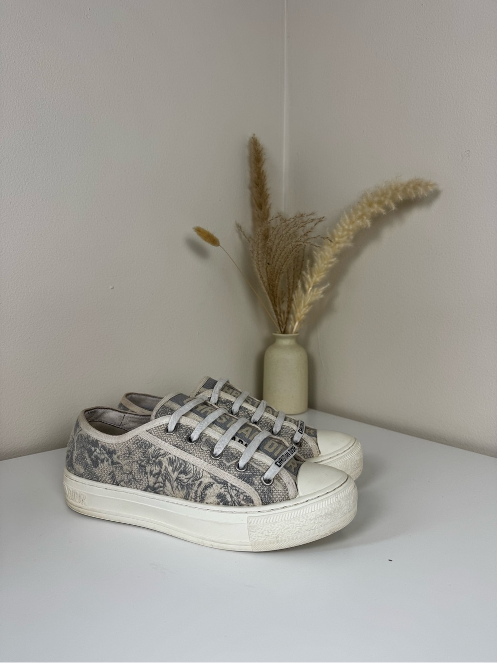 Dior Walk’N’Dior Embroidered Canvas Sneakers – Size 37